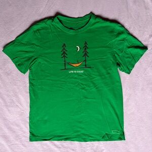 Life Is Good Crusher Graphic Tee T-Shirt Green Men’s Medium